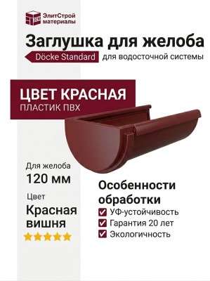 Заглушка для желоба Docke Standard, Красная
