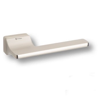 Дверная ручка на прямоугольной розетке TOPAZ HA204RO15 NBM, материал Замак, отделка Никель, 161*52*67 мм