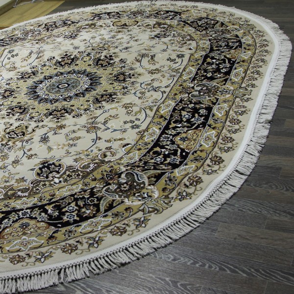 Ковер Shahreza d206 cream-navy овал