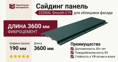 Фиброцементный сайдинг CEDRAL Smooth C19