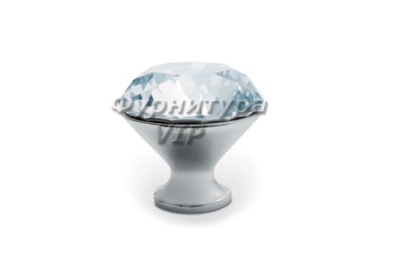 Ручка кнопка GZ-CRPB20-01, материал Замак Стекло, отделка Хром Стекло, 26*d=20 мм