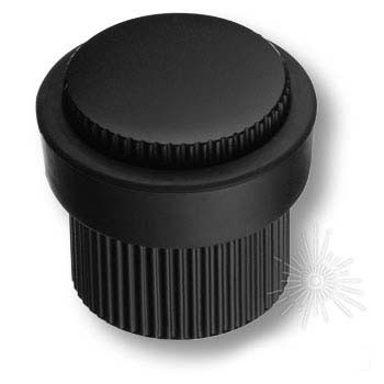 Дверной ограничитель напольный DS1016 0038 AL6-P6, материал Замак, цвет Чёрный, отделка Черный, 36*d=32/39 мм