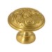 Ручка кнопка 120.35 SATIN BRASS, материал Латунь, отделка Золото, d=35 мм