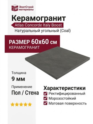 Atlas Concorde Italy Boost Natural Coal 60x60 A66G