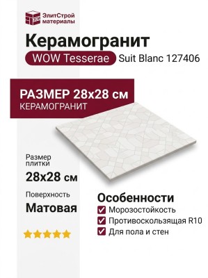 Wow Tesserae Suit Blanc 28x28 127406
