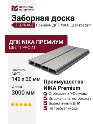 Заборная доска FAYNAG ДПК NIKA цвет графит