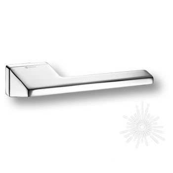 Дверная ручка на прямоугольной розетке HA199RO15 CR LINEA D, материал Замак, отделка Хром