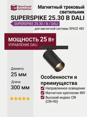 Магнитный трековый светильник SUPERSPIKE 25.30 B DALI