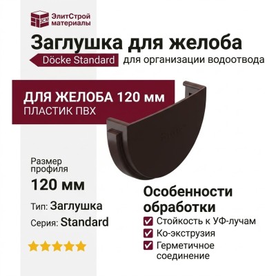 Заглушка для желоба Docke Standard, темно-коричневая.
