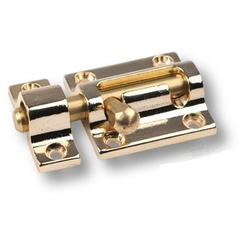 Шпингалет 00145, материал Латунь, отделка Золото, 10/15*32*48 мм