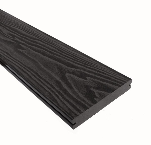 Террасная доска ДПК Terrapol Смарт 3D (полнотелая с пазом) Черное дерево