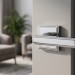 Дверная ручка на квадратной розетке "GLAMOR" CR 1555/016, материал Латунь, отделка Хром, 145*53*53 мм