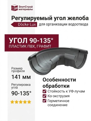 Регулируемый угол желоба Docke Lux, Графит