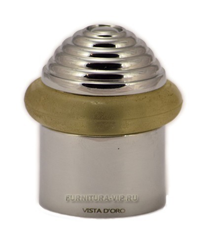 Ограничитель напольный 1512-005, материал Латунь, отделка Хром, 42*37 мм