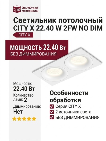 Светильник потолочный CITY X 22.40 W 2FW NO DIM