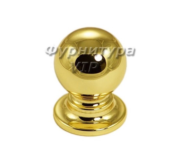 Ручка кнопка OLIMPOS-09 25 мм латунь, материал Латунь, отделка Золото, 35*d=25 мм