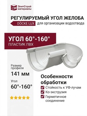 Регулируемый угол желоба Docke Lux, Пломбир