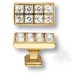 Ручка кнопка 15.349.00.SWA.19, материал Замак, отделка Золото Кристаллы Swarovski, 28*24*40 мм