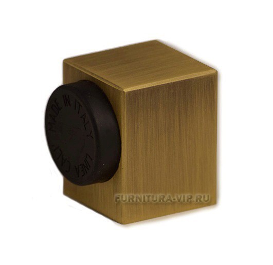 Ограничитель квадратный напольный "ZEN" 200301 PM, материал Латунь, отделка Бронза, 28*28*35 мм