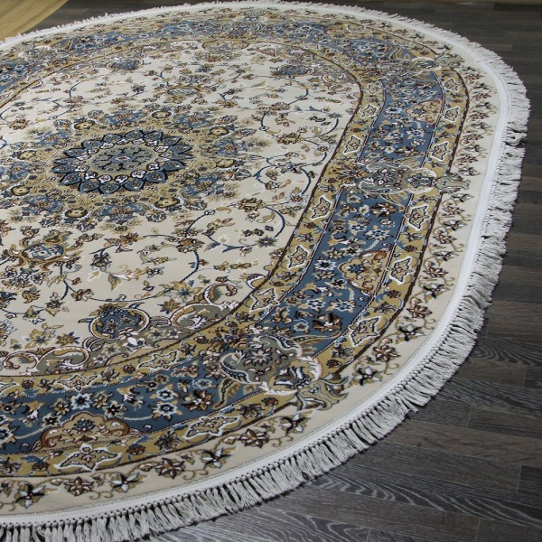 Ковер Shahreza d206 cream-blue овал