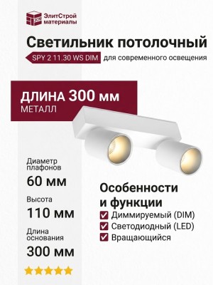 Светильник потолочный SPY 2 11.30 WS DIM