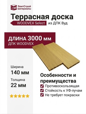 Террасная доска WOODVEX Select из ДПК Вуд