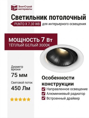 Светильник потолочный PUNTO X 7.30 WB