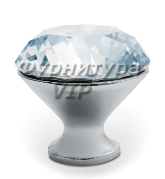 Ручка кнопка GZ-CRPB40-01, материал Замак Стекло, отделка Хром Стекло, 38*d=40 мм