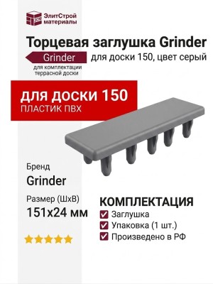 Торцевая заглушка Grinder для доски 150, цвет серый