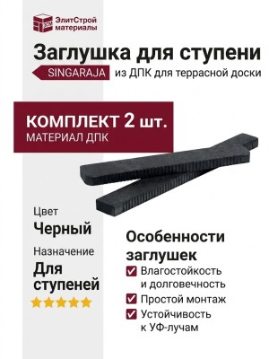 Заглушка для ступени из ДПК SINGARAJA, черная