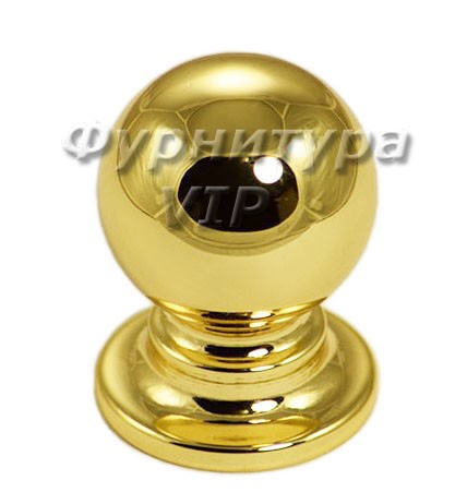 Ручка кнопка OLIMPOS-09 30 мм латунь, материал Латунь, отделка Золото, 40*d=30 мм