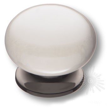 Ручка кнопка 5015-70-L PEARL, материал Замак Керамика, цвет Перламутр, отделка Графит Керамика