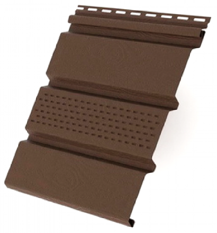 Софит коричневого цвета с центральной перфорацией