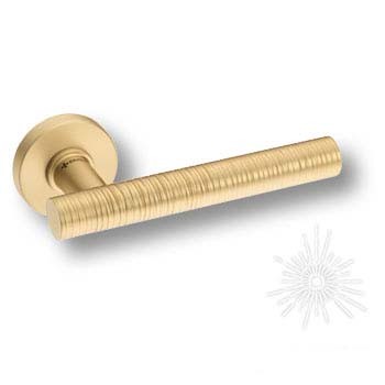 Дверная ручка на круглой розетке HA184VRO12 GB GRIP-V, материал Замак, отделка Латунь, 146*52*64 мм