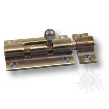 Шпингалет 00179, материал Латунь, отделка Бронза, 10/25*32*54 мм