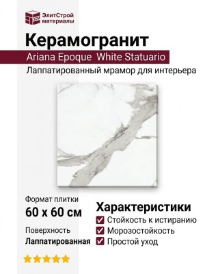 Ariana Epoque White Statuario Lap 60x60 PF60004977
