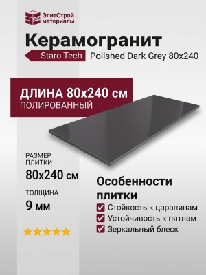 Staro Tech Polished Dark Grey 80x240 С0004944