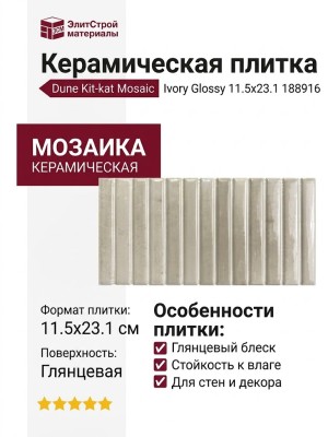 Dune Kit-kat Mosaic Ivory Glossy 11.5x23.1 188916