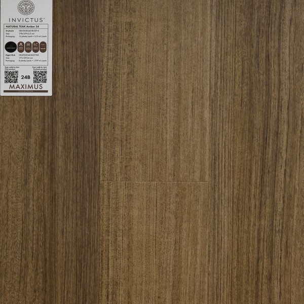 Кварцвиниловая плитка Invictus коллекция Maximus DryBack 34 Natural Teak Amber