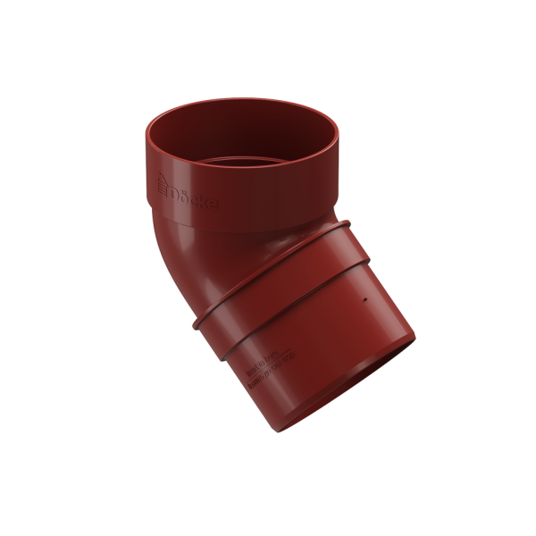 Колено водосточное 45˚, Docke Standard, Красный цвет
