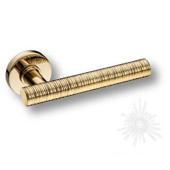 Дверная ручка на круглой розетке HA184VRO12 GL GRIP-V, материал Замак, отделка Золото, 146*52*64 мм