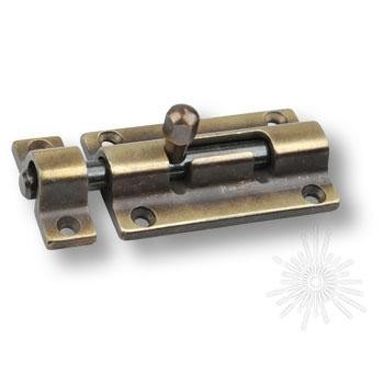 Шпингалет 00180, материал Латунь, отделка Бронза, 49/32*43*69 мм