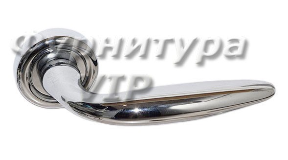 Дверная ручка на круглой розетке "KUBA" CR 933/103, отделка Хром, 150*50*50 мм