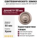 Дополнительные розетки для сантехнического замка WC 50 V SC/CP, материал Латунь, отделка Хром, d=50 мм