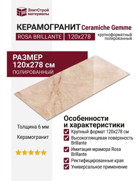 Fap Ceramiche Gemme Rosa Brillante 120x278 fRX4