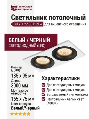 Светильник потолочный CITY X 22.30 B 2FW