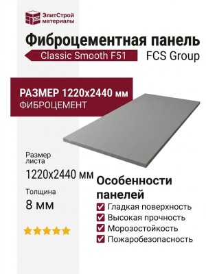 Фиброцементные панели Classic Smooth F51 - Плоские панели F51 из фиброцемента