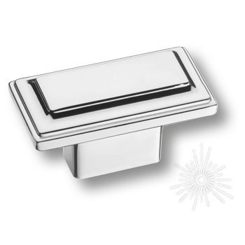 Ручка кнопка 3305 0016 PN, материал Замак, отделка Никель, 26*49 мм