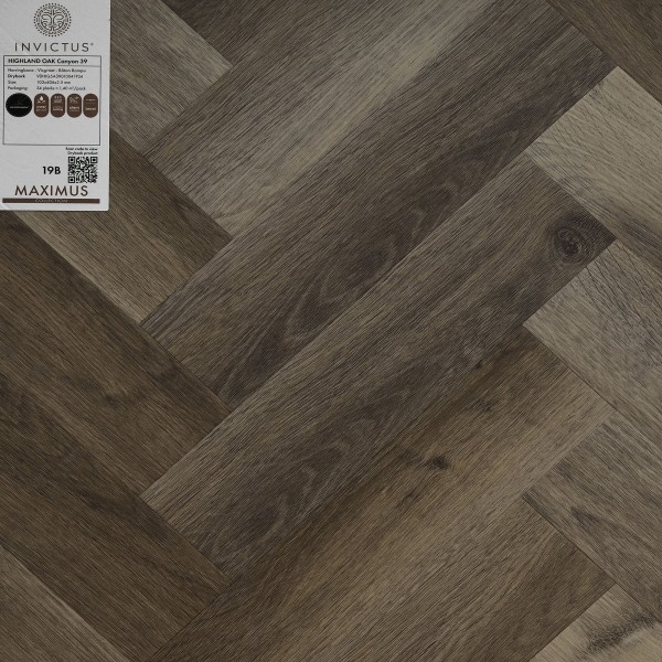 Кварцвиниловая плитка Invictus коллекция Maximus DryBack 39 Highland Oak Canyon