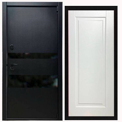 Дверь входная «Горизонт», внутренняя панель НШ-9/1А ( молочный софт)